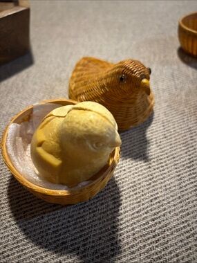 Vintage Ben Rickert Hen Basket with Chick Soap
